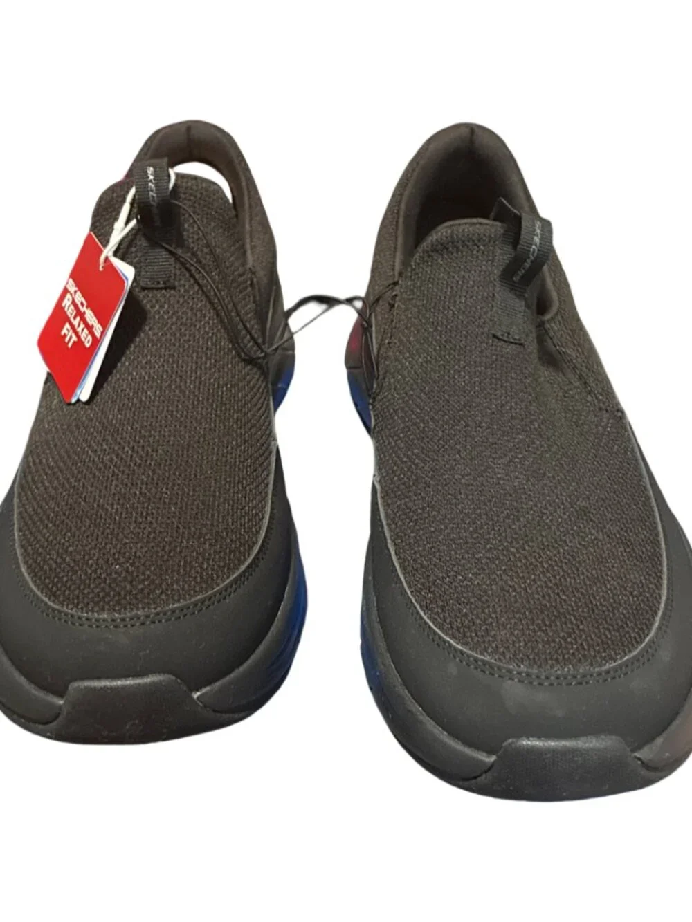Sz.12*NWT-Skechers*Relaxed Fit Arch Comfort Mens Black Slip On Sneakers 66751S
